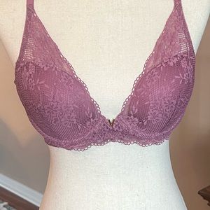 Victoria’s Secret plunge bra, color dusk mauve, size 34D